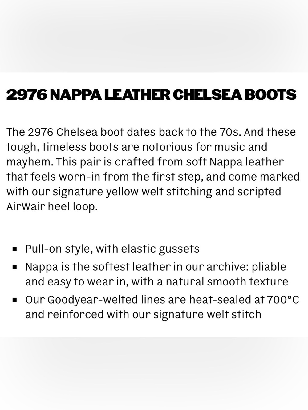 Dr. Martens Black Nappa Leather 2976 Chelsea Boots - Picture 3 of 10